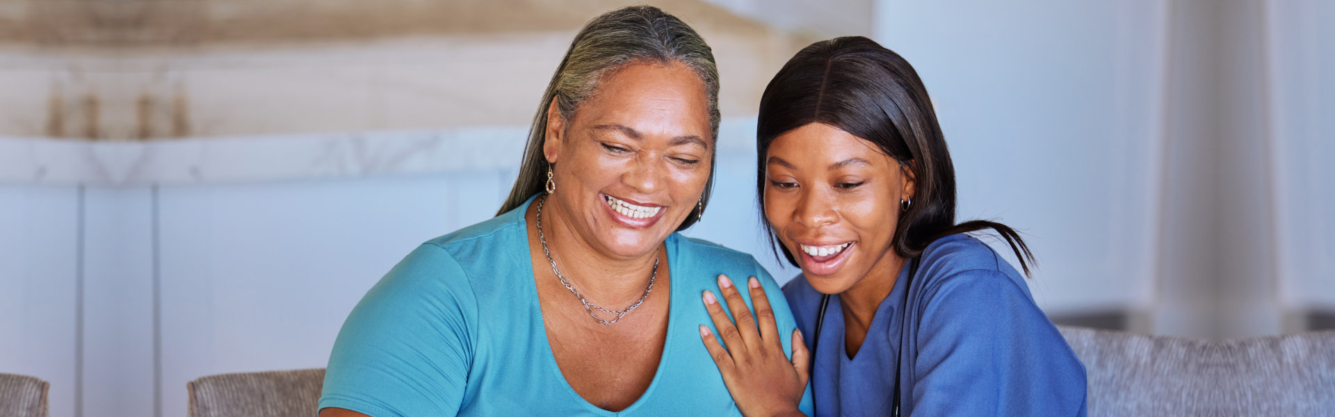 caretaker and elderly woman